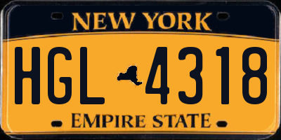 NY license plate HGL4318