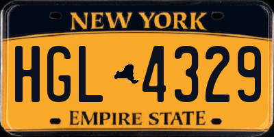 NY license plate HGL4329