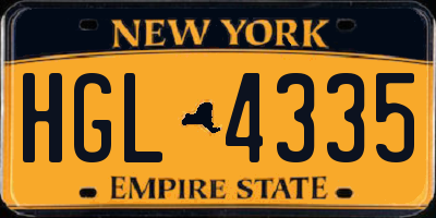 NY license plate HGL4335