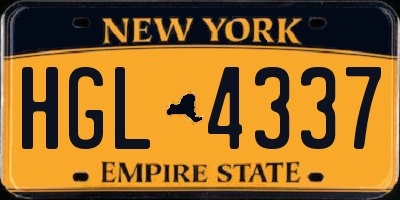NY license plate HGL4337