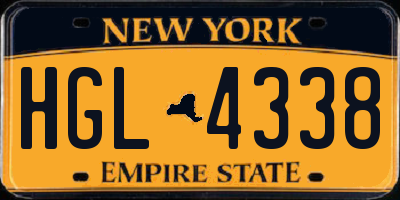 NY license plate HGL4338