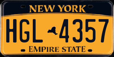 NY license plate HGL4357