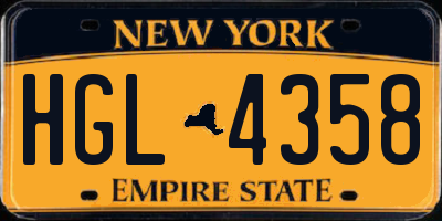 NY license plate HGL4358