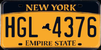 NY license plate HGL4376