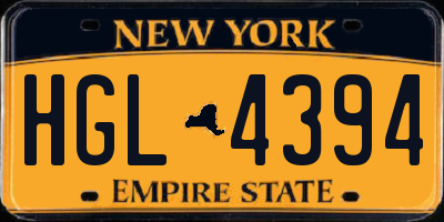 NY license plate HGL4394