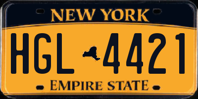 NY license plate HGL4421