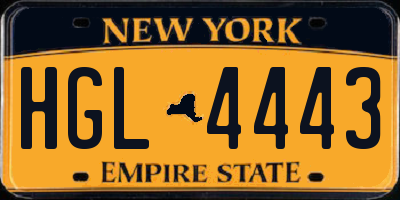 NY license plate HGL4443