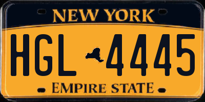 NY license plate HGL4445