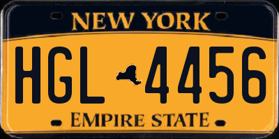 NY license plate HGL4456