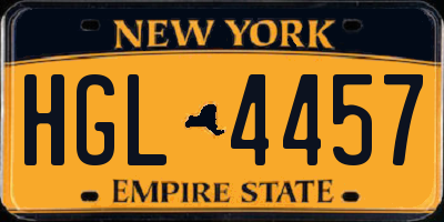 NY license plate HGL4457