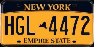 NY license plate HGL4472