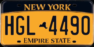 NY license plate HGL4490