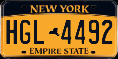 NY license plate HGL4492