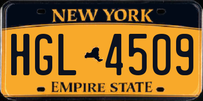 NY license plate HGL4509