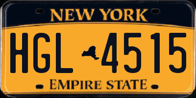 NY license plate HGL4515