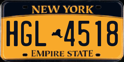NY license plate HGL4518