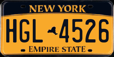 NY license plate HGL4526