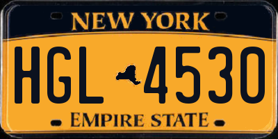 NY license plate HGL4530