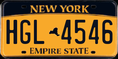 NY license plate HGL4546