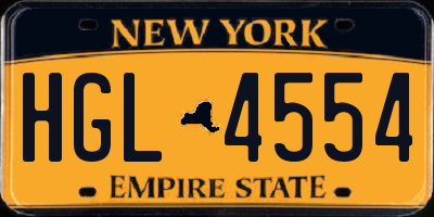 NY license plate HGL4554