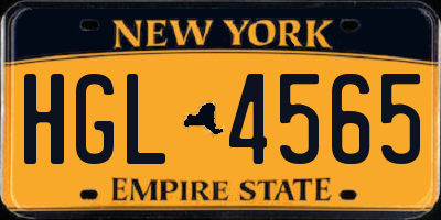 NY license plate HGL4565