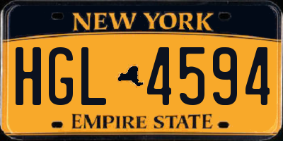 NY license plate HGL4594