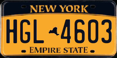 NY license plate HGL4603