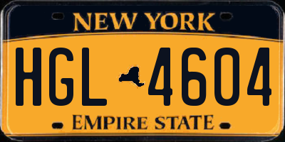 NY license plate HGL4604