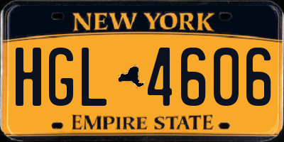 NY license plate HGL4606