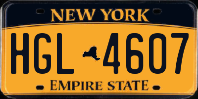 NY license plate HGL4607