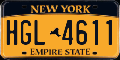 NY license plate HGL4611