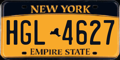 NY license plate HGL4627