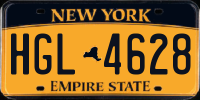 NY license plate HGL4628