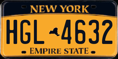 NY license plate HGL4632