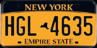 NY license plate HGL4635