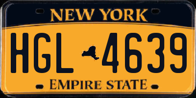 NY license plate HGL4639