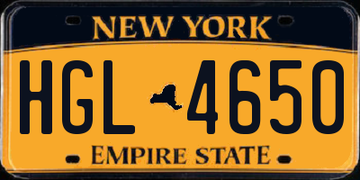 NY license plate HGL4650