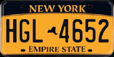 NY license plate HGL4652