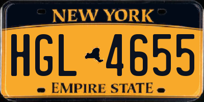 NY license plate HGL4655