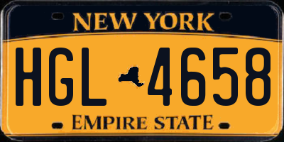 NY license plate HGL4658