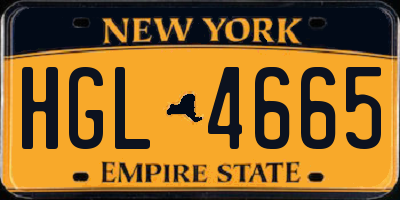 NY license plate HGL4665