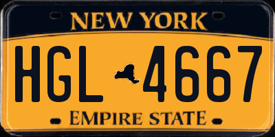 NY license plate HGL4667