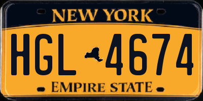 NY license plate HGL4674