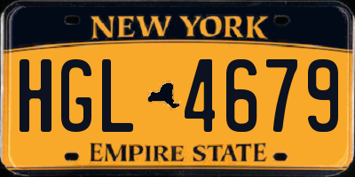NY license plate HGL4679