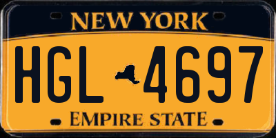 NY license plate HGL4697