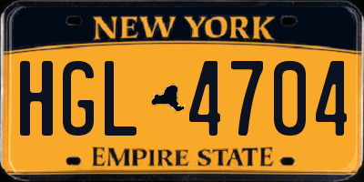 NY license plate HGL4704