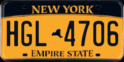 NY license plate HGL4706
