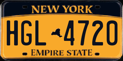 NY license plate HGL4720