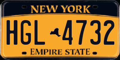 NY license plate HGL4732