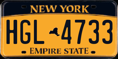 NY license plate HGL4733